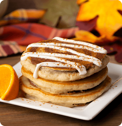 Cinnamon Roll Pancakes Small Stack